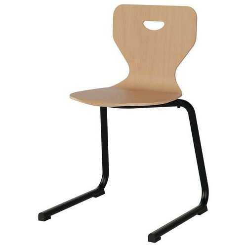 Chaise Malibu Ast - T7 - Coque Hêtre / Alu Noir 9005