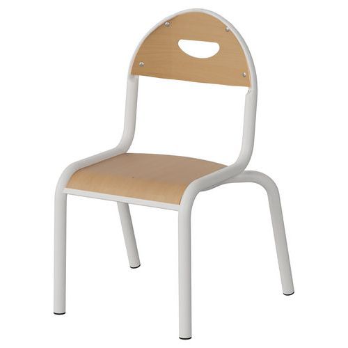 Chaise Malibu 4p T1 - Ass/dos Hêtre / Acier Blanc 9016