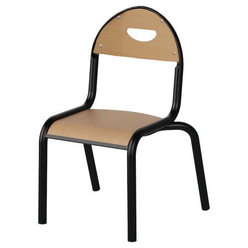 Chaise Malibu 4p T1 - Ass/dos Hêtre / Acier Noir 9005