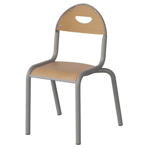 Chaise Malibu 4p T2 - Ass/dos Hêtre / Acier Gris 9006