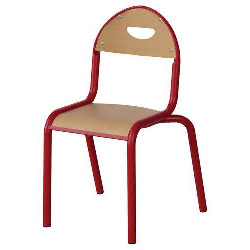 Chaise Malibu 4p T2 - Ass/dos Hêtre / Acier Rouge 3020