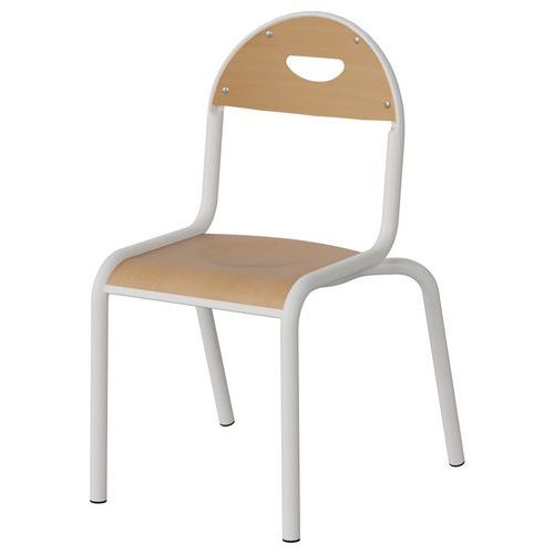 Chaise Malibu 4p T3 - Ass/dos Hêtre / Acier Blanc 9016