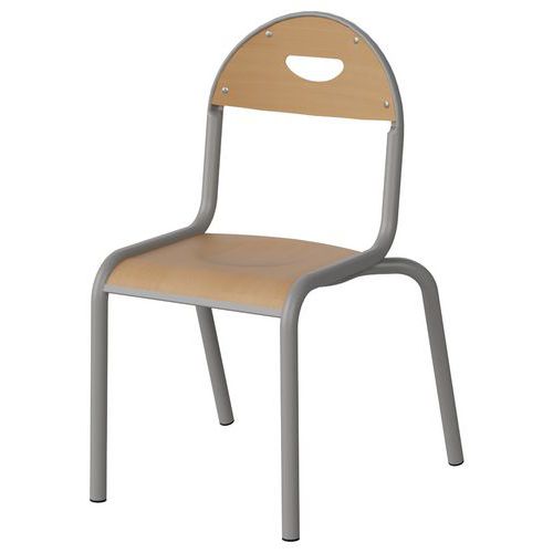 Chaise Malibu 4p T3 - Ass/dos Hêtre / Acier Gris 9006