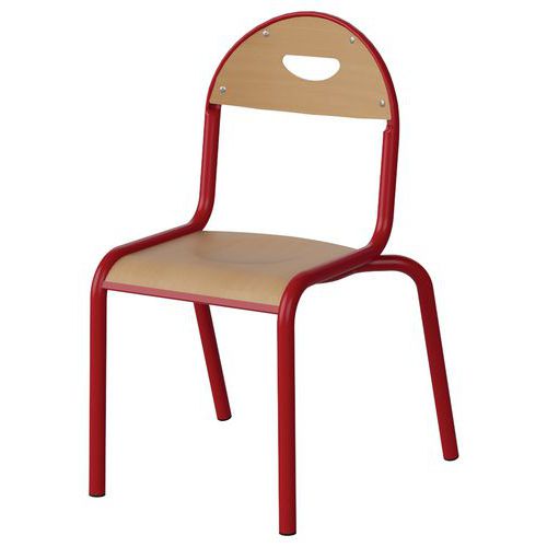 Chaise Malibu 4p T3 - Ass/dos Hêtre / Acier Rouge 3020