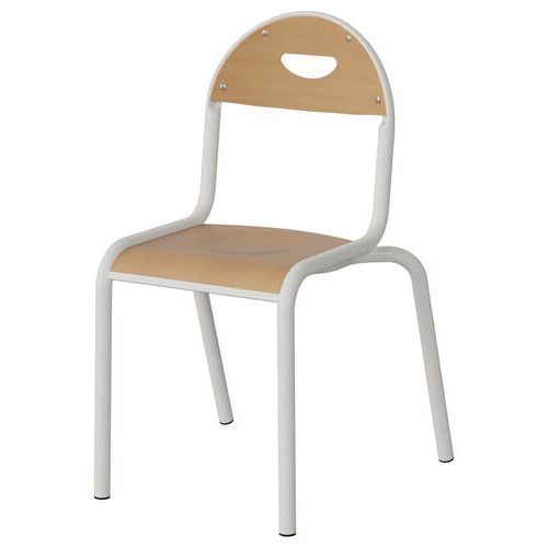 Chaise Malibu 4p T4 - Ass/dos Hêtre / Acier Blanc 9016