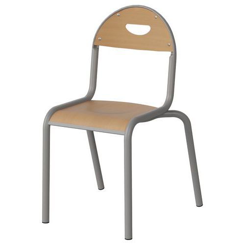 Chaise Malibu 4p T4 - Ass/dos Hêtre / Acier Gris 9006