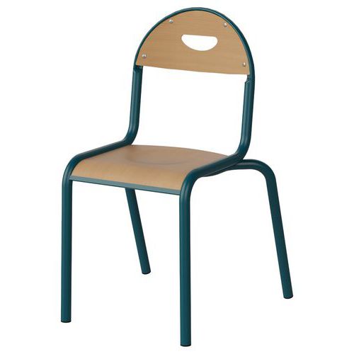 Chaise Malibu 4p T4 - Ass/dos Hêtre / Acier Bleu 5025