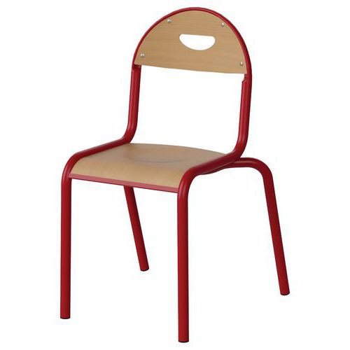 Chaise Malibu 4p T4 - Ass/dos Hêtre / Acier Rouge 3020