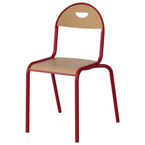 Chaise Malibu 4p T6 - Ass/dos Hêtre / Acier Rouge 3020