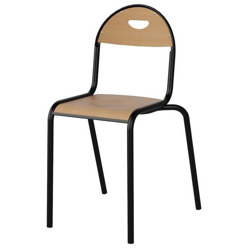 Chaise Malibu 4p T7 - Ass/dos Hêtre / Acier Noir 9005