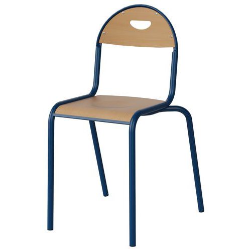 Chaise Malibu 4p T7 - Ass/dos Hêtre / Acier Bleu 5005