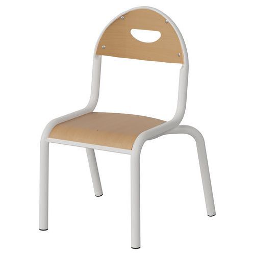 Chaise Malibu 4p T1 - Ass/dos Hêtre / Alu Blanc 9016