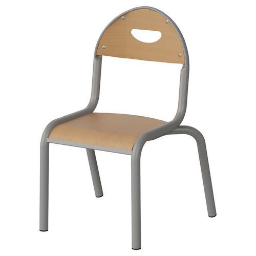 Chaise Malibu 4p T1 - Ass/dos Hêtre / Alu Gris 9006