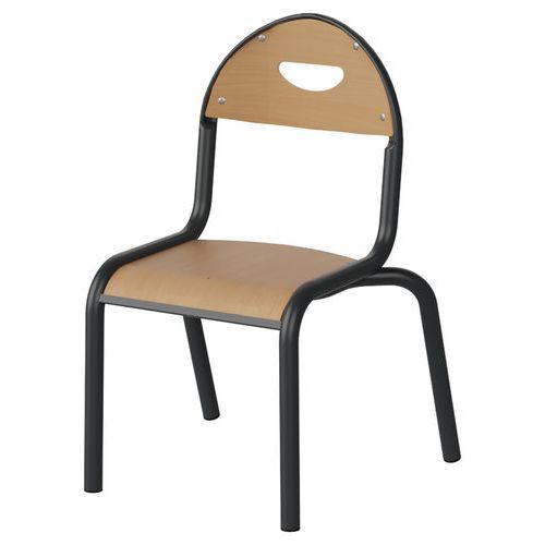 Chaise Malibu 4p T1 - Ass/dos Hêtre / Alu Gris 7016