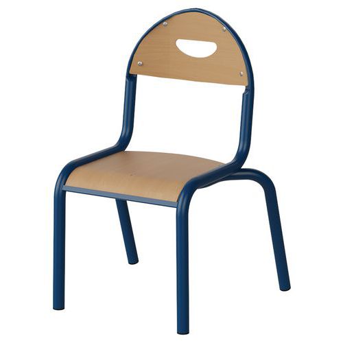 Chaise Malibu 4p T1 - Ass/dos Hêtre / Alu Bleu 5005