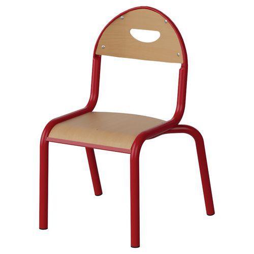 Chaise Malibu 4p T1 - Ass/dos Hêtre / Alu Rouge 3020