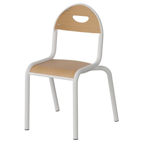 Chaise Malibu 4p T2 - Ass/dos Hêtre / Alu Blanc 9016