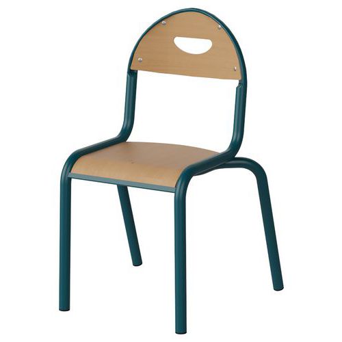 Chaise Malibu 4p T2 - Ass/dos Hêtre / Alu Bleu 5025