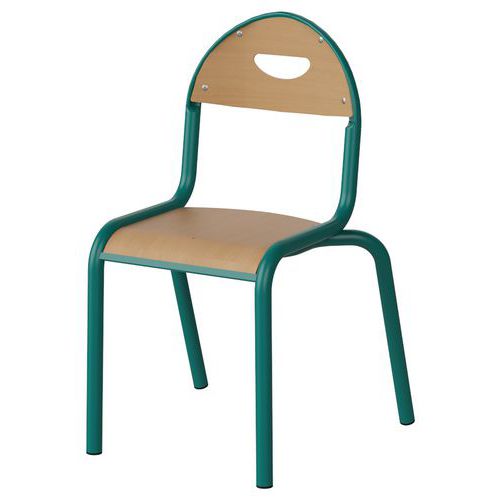 Chaise Malibu 4p T2 - Ass/dos Hêtre / Alu Bleu 5018
