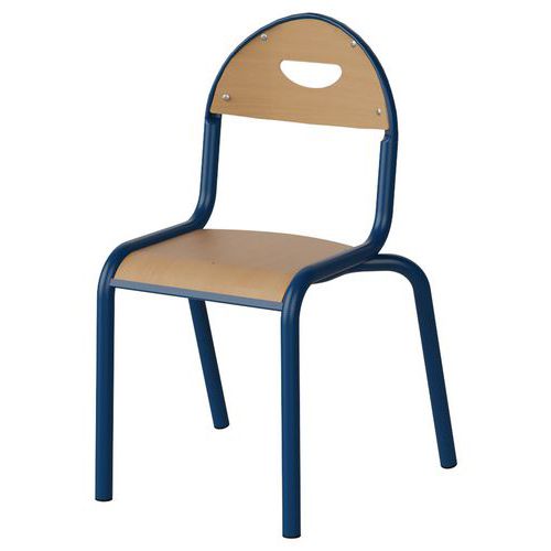 Chaise Malibu 4p T2 - Ass/dos Hêtre / Alu Bleu 5005