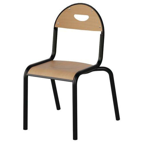 Chaise Malibu 4p T3 - Ass/dos Hêtre / Alu Noir 9005