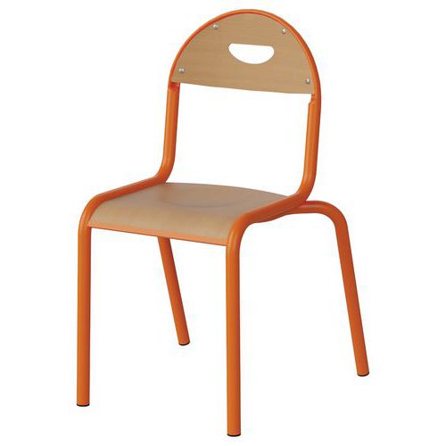 Chaise Malibu 4p T4 - Ass/dos Hêtre / Alu Orang 1028