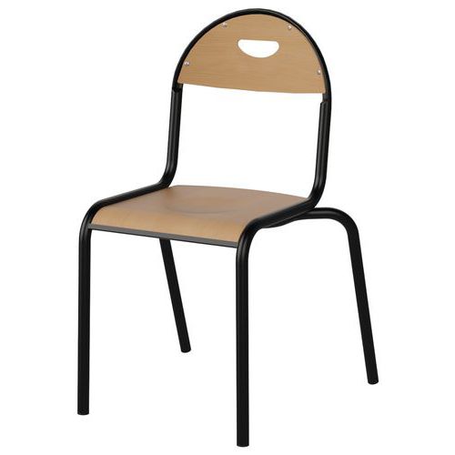 Chaise Malibu 4p T5 - Ass/dos Hêtre / Alu Noir 9005