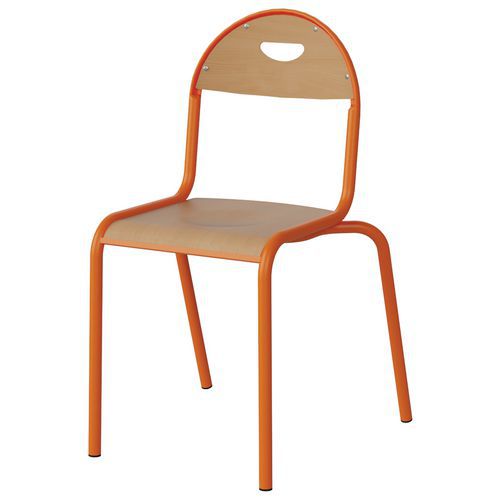 Chaise Malibu 4p T6 - Ass/dos Hêtre / Alu Orang 1028