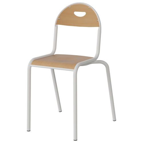 Chaise Malibu 4p T7 - Ass/dos Hêtre / Alu Blanc 9016
