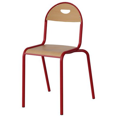 Chaise Malibu 4p T7 - Ass/dos Hêtre / Alu Rouge 3020