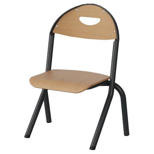 Chaise Malibu Ast - T1 - Ass/dos Hêtre / Acier Gris 7016