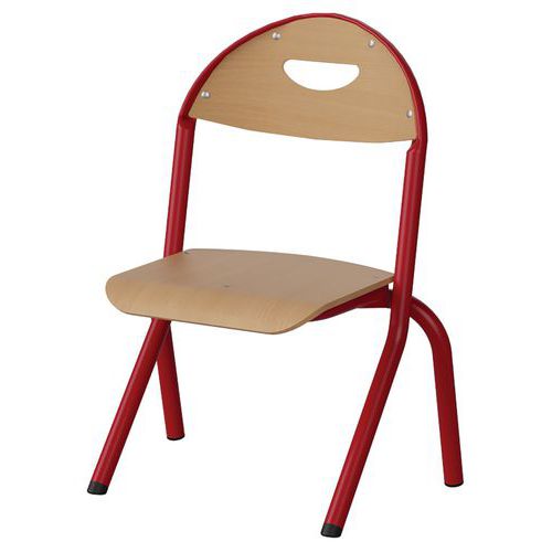 Chaise Malibu Ast - T1 - Ass/dos Hêtre / Acier Rouge 3020