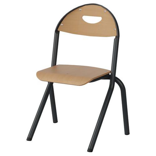 Chaise Malibu Ast - T2 - Ass/dos Hêtre / Acier Gris 7016