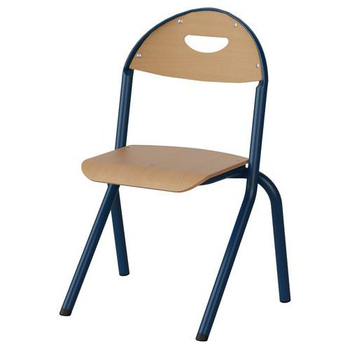 Chaise Malibu Ast - T2 - Ass/dos Hêtre / Acier Bleu 5005