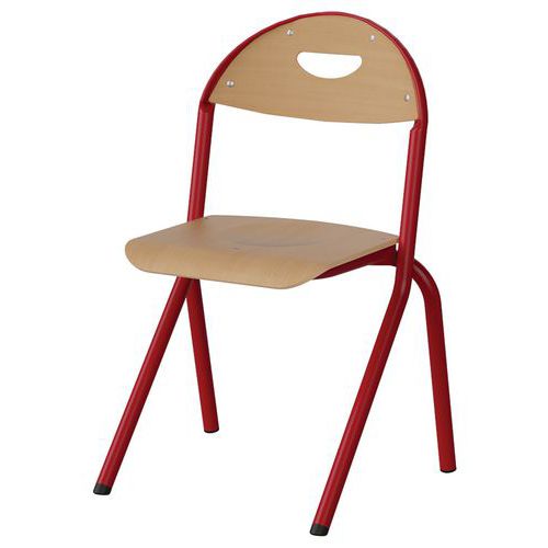 Chaise Malibu Ast - T3 - Ass/dos Hêtre / Acier Rouge 3020