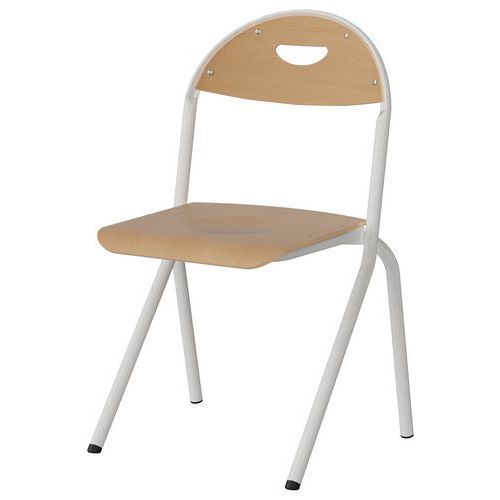 Chaise Malibu Ast - T5 - Ass/dos Hêtre / Acier Blanc 9016