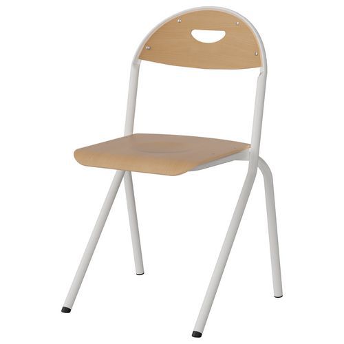 Chaise Malibu Ast - T6 - Ass/dos Hêtre / Acier Blanc 9016