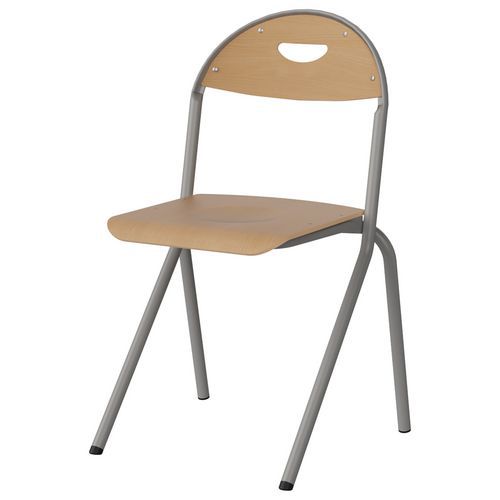 Chaise Malibu Ast - T6 - Ass/dos Hêtre / Acier Gris 9006