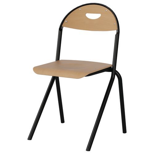 Chaise Malibu Ast - T6 - Ass/dos Hêtre / Acier Noir 9005