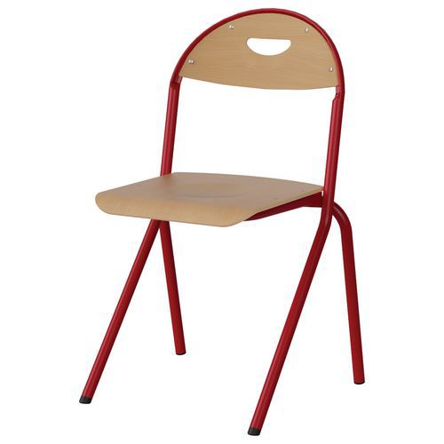Chaise Malibu Ast - T6 - Ass/dos Hêtre / Acier Rouge 3020