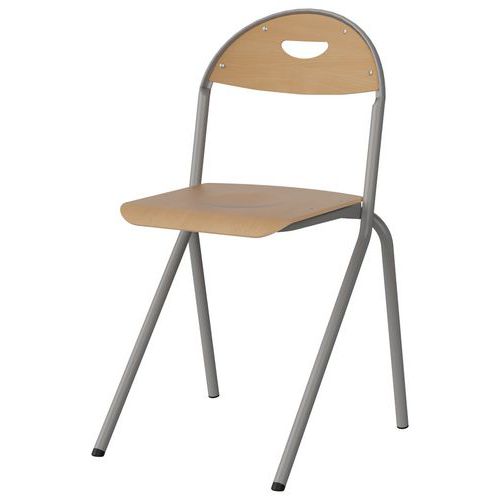 Chaise Malibu Ast - T7 - Ass/dos Hêtre / Acier Gris 9006