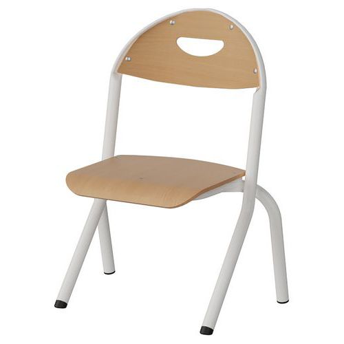 Chaise Malibu Ast - T1 - Ass/dos Hêtre / Alu Blanc 9016
