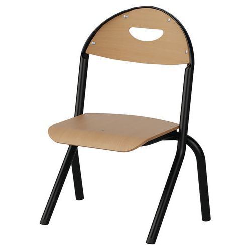 Chaise Malibu Ast - T1 - Ass/dos Hêtre / Alu Noir 9005