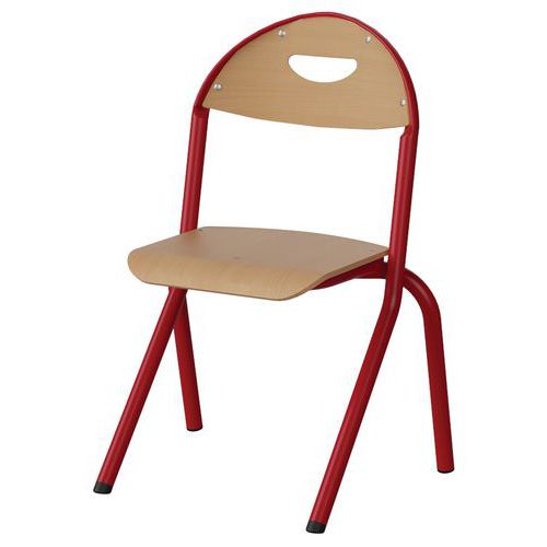 Chaise Malibu Ast - T2 - Ass/dos Hêtre / Alu Rouge 3020