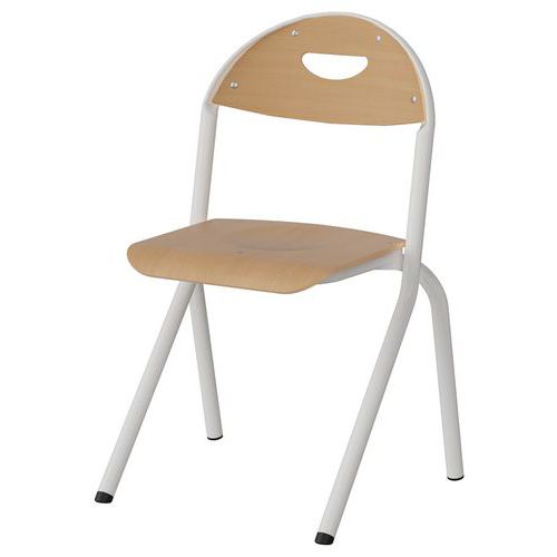Chaise Malibu Ast - T3 - Ass/dos Hêtre / Alu Blanc 9016