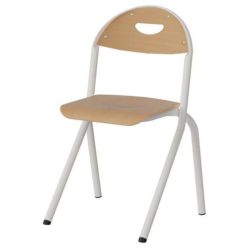 Chaise Malibu Ast - T4 - Ass/dos Hêtre / Alu Blanc 9016
