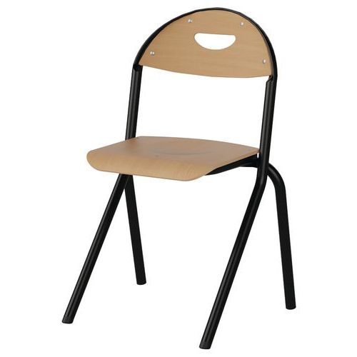 Chaise Malibu Ast - T4 - Ass/dos Hêtre / Alu Noir 9005