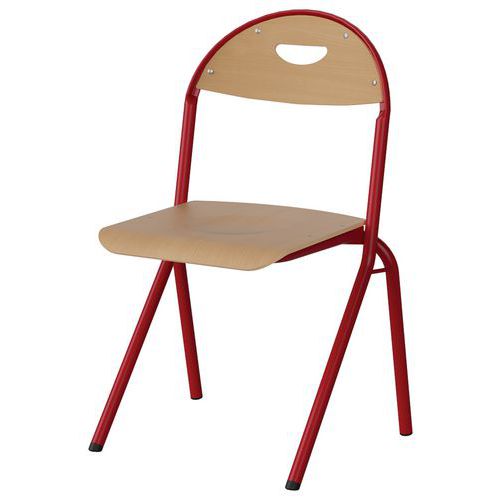 Chaise Malibu Ast - T5 - Ass/dos Hêtre / Alu Rouge 3020