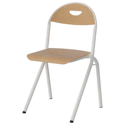 Chaise Malibu Ast - T6 - Ass/dos Hêtre / Alu Blanc 9016