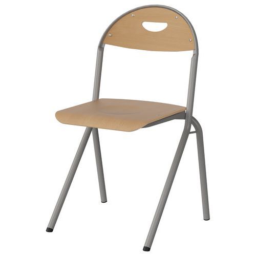 Chaise Malibu Ast - T6 - Ass/dos Hêtre / Alu Gris 9006